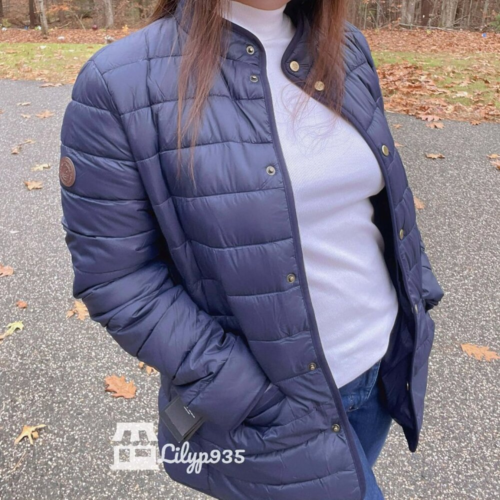 NWT Ralph Lauren Quilted Stand-Collar Jacket Navy